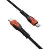 Cable de carga USB-C a USB-C Eaton 1,5 m – núcleo de Kevlar, USB 2.0, negro/naranja