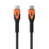 Cable de carga USB-C a USB-C Eaton 1,5 m – núcleo de Kevlar, USB 2.0, negro/naranja