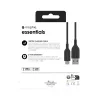 Mophie Essentials Cable de carga | 1 m Cable USB USB 2.0 USB A a USB C negro