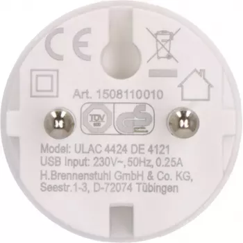 Adaptador de enchufe tipo F tipo C Brennenstuhl 1508110010 2.4A USB