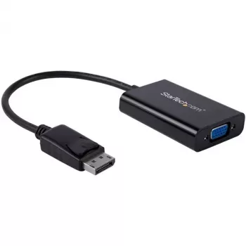 StarTech.com Adaptador DisplayPort a VGA con audio, 0,184 m, 1920 x 1200 píxeles, 1080p, negro, convertidor de vídeo activo, 0 - 70 °C