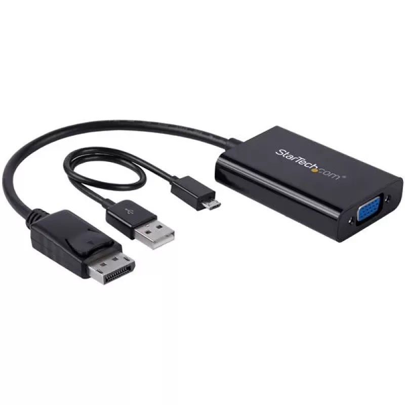 StarTech.com DP2VGAA adaptador de DisplayPort a VGA con audio, activo, 1920x1200 (WUXGA), DisplayPort 1.2, negro