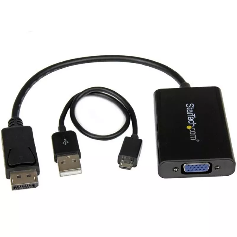 StarTech.com DP2VGAA adaptador de DisplayPort a VGA con audio, activo, 1920x1200 (WUXGA), DisplayPort 1.2, negro