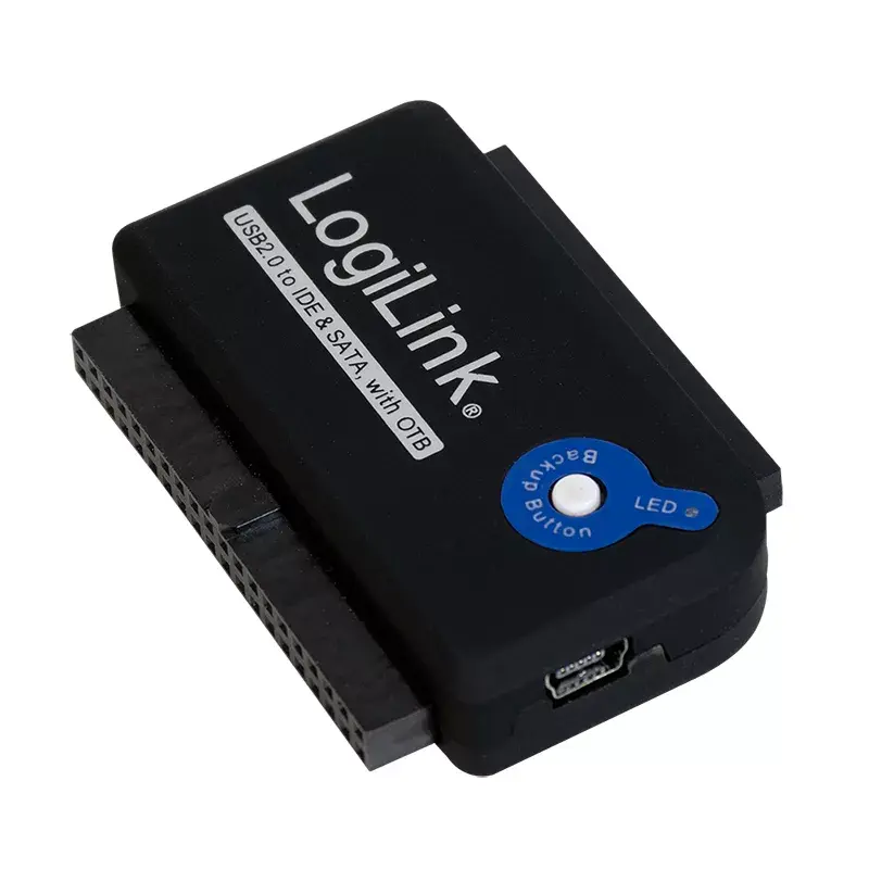 Adaptador para tarjeta de interfaz LOGILINK AU0006C — USB Type-A a IDE/ATA y SATA, cable de 1,2 m, negro