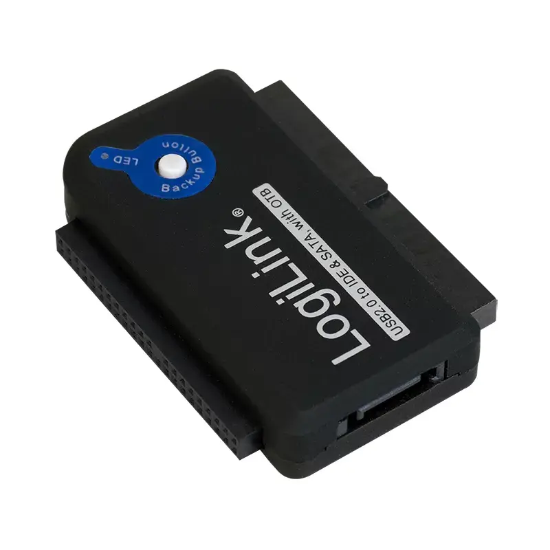 Adaptador para tarjeta de interfaz LOGILINK AU0006C — USB Type-A a IDE/ATA y SATA, cable de 1,2 m, negro