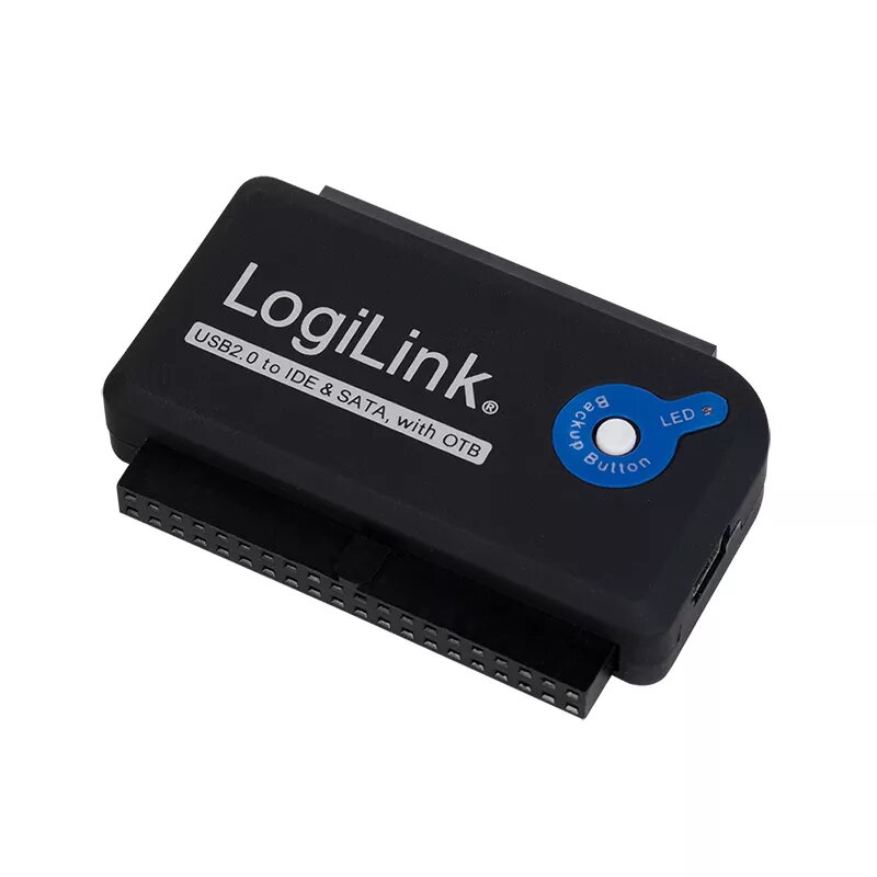 Adaptador para tarjeta de interfaz LOGILINK AU0006C — USB Type-A a IDE/ATA y SATA, cable de 1,2 m, negro