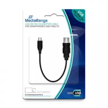 Cable USB MediaRange MRCS168 0,2m Micro-USB B USB A negro