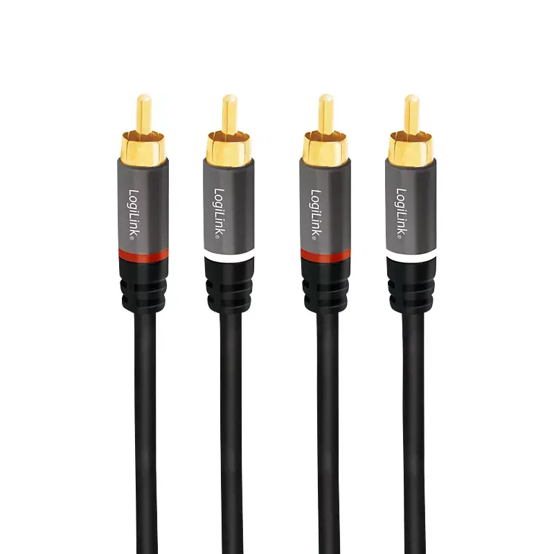 Cable de audio LogiLink CA1201 0,5 m 2 x RCA negro