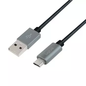 Cable USB LogiLink CU0132 1m USB A Micro-USB A gris