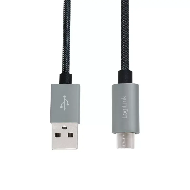 Cable USB LogiLink CU0132 1m USB A Micro-USB A gris