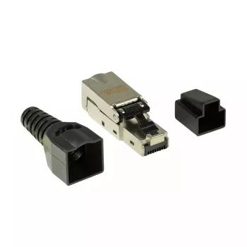 Conector de cable LogiLink MP0044 RJ-45 Cat6a 0,5 m acero inoxidable