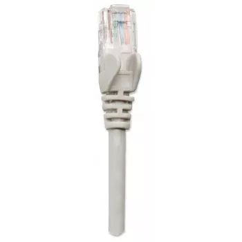 Cable de red patch Intellinet, Cat5e, 15 m, gris, CCA, U/UTP, PVC, RJ45, contactos dorados, sin lengüeta, con protección antiacodamiento, garantía de por vida