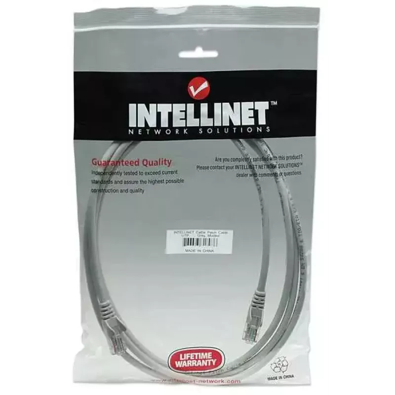 Intellinet 319973 cable de red de conexión Cat5e U/UTP, 2x RJ45, moldeado, 15 m, gris