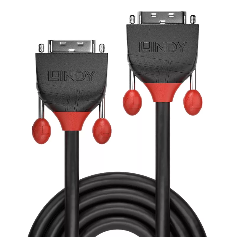 Lindy 3m Cable DVI-D Single Link, Black Line