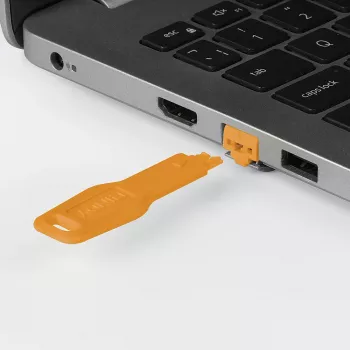 Lindy RJ45 Port Lock Key naranja Modelo 47896 — Llave de seguridad mecánica para bloqueos de puertos de red