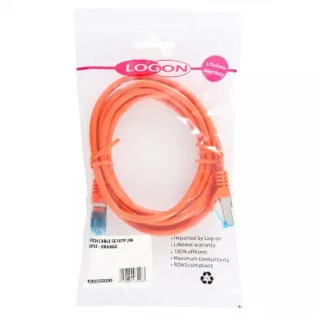 Cable de red LOGON TCR55SS015O Cat5e SF/UTP (S-FTP) naranja 1,5 m RJ-45–RJ-45