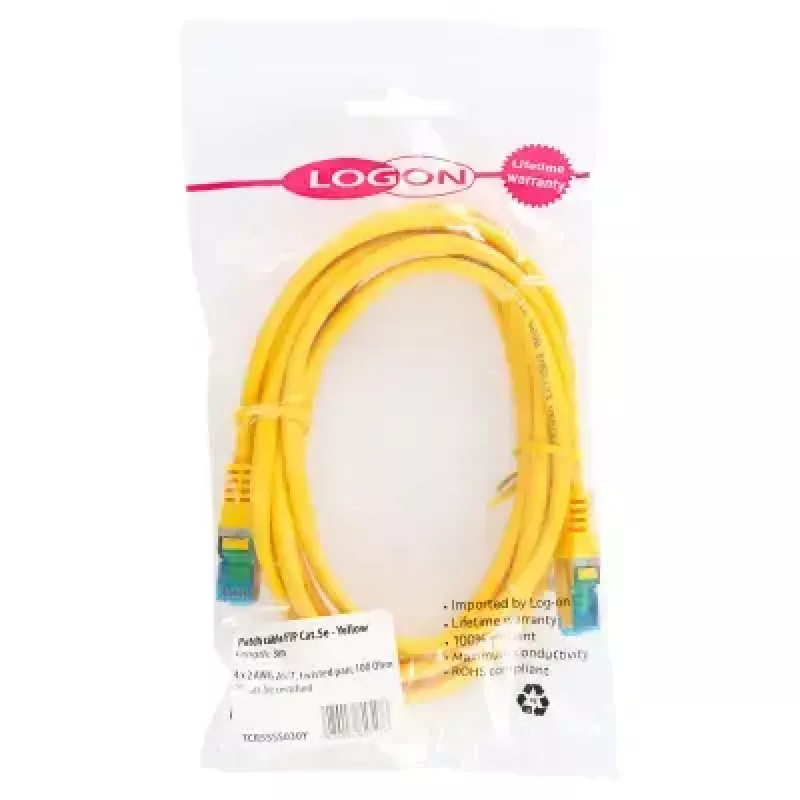 Cable de red LOGON TCR55SS200Y Cat5e SF/UTP (S-FTP) RJ-45 a RJ-45 20 m amarillo