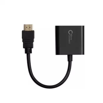 Microconnect HDMVGA1B Adaptador de cable de vídeo 0,15 m HDMI Type-A (estándar) VGA (D-Sub) negro