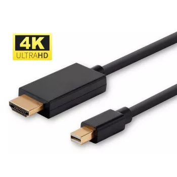 Microconnect MDPHDMI1B-4K Adaptador de cable de vídeo 1 m Mini DisplayPort HDMI Type-A (estándar) negro