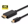 Microconnect MDPHDMI1B-4K Adaptador de cable de vídeo 1 m Mini DisplayPort HDMI Type-A (estándar) negro