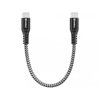 Cable USB-C Sandberg Survivor 0,2 m 100 W negro blanco