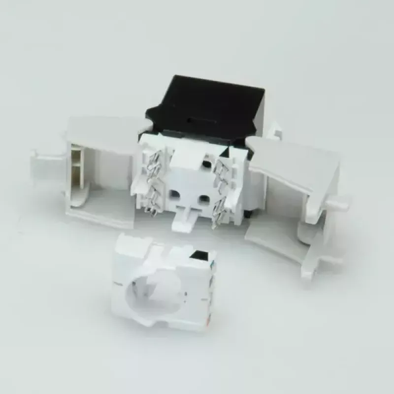 Conector hembra Keystone ROLINE Cat.6/Clase E delgado RJ-45 no apantallado negro