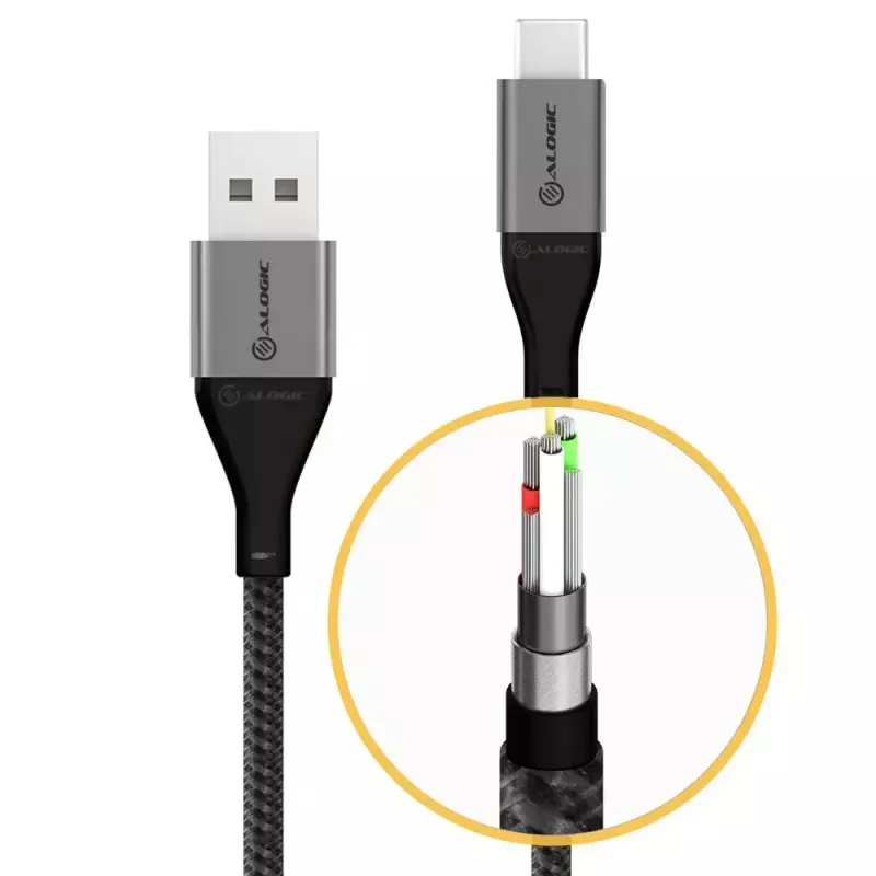Cable USB ALOGIC ULCA2030-SGR 0,3 m USB 2.0 gris