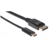 Cable USB-C a DisplayPort Manhattan, 4K@60Hz, 1 m, macho a macho, negro, no bidireccional, tres años de garantía, equivalente a CDP2DP1MBD