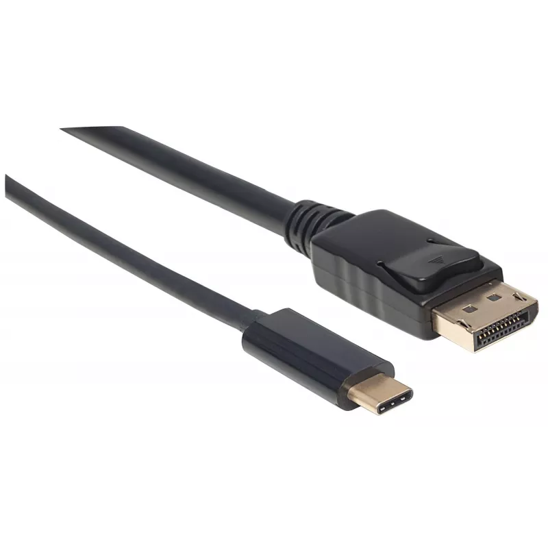 Cable USB-C a DisplayPort Manhattan, 4K@60Hz, 1 m, macho a macho, negro, no bidireccional, tres años de garantía, equivalente a CDP2DP1MBD