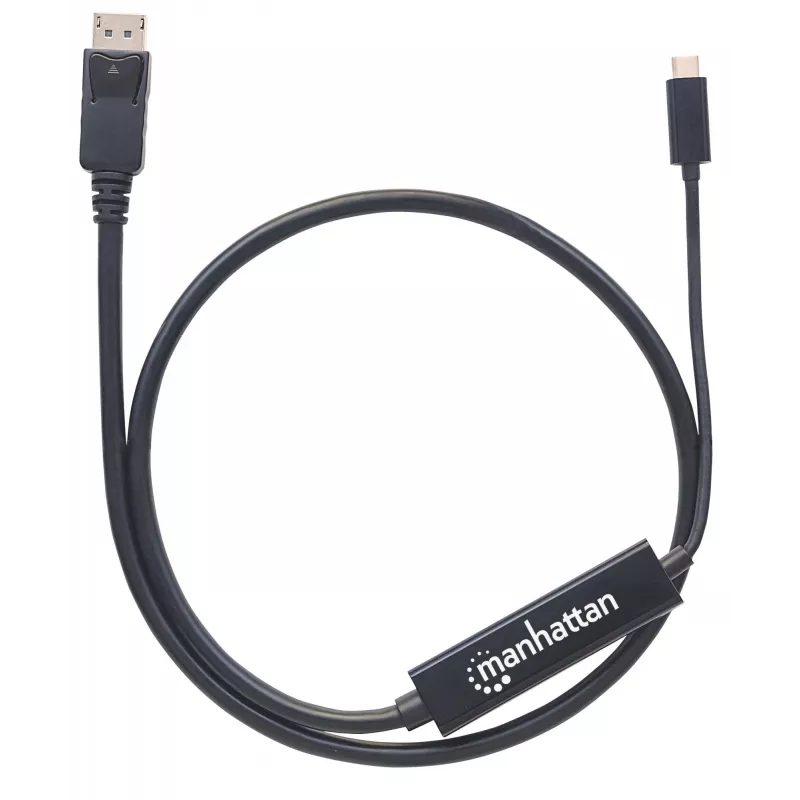 Cable USB-C a DisplayPort Manhattan, 4K@60Hz, 1 m, macho a macho, negro, no bidireccional, tres años de garantía, equivalente a CDP2DP1MBD