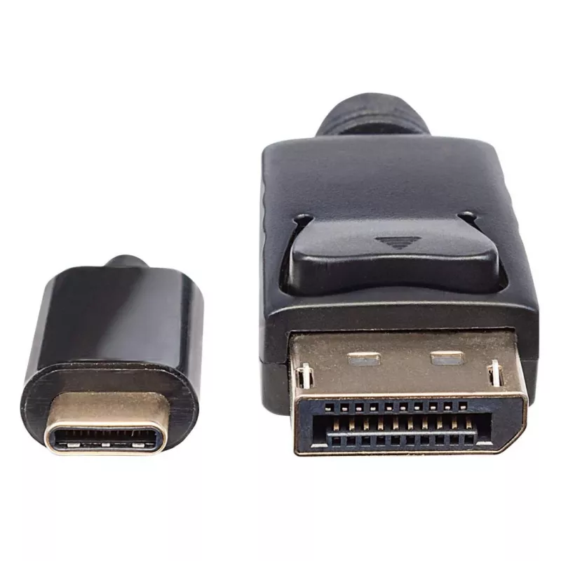Cable USB-C a DisplayPort Manhattan, 4K@60Hz, 2 m, macho a macho, negro, no bidireccional, tres años de garantía, comparable a CDP2DP2MBD