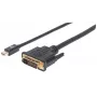 Manhattan 152150 cable de vídeo de Mini DisplayPort a DVI-D, macho a macho, pasivo, 1,8 m, negro