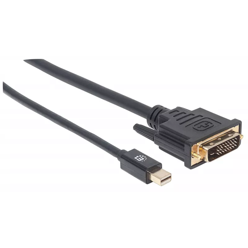 Manhattan 152150 cable de vídeo de Mini DisplayPort a DVI-D, macho a macho, pasivo, 1,8 m, negro