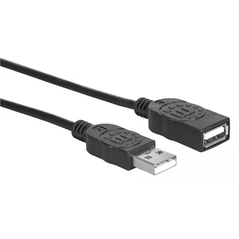 Cable alargador USB-A a USB-A Manhattan USBEXTAA3BK
