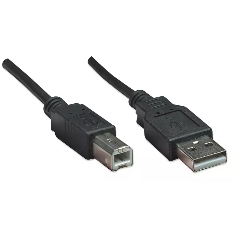Manhattan 374507 cable USB 2.0, USB-A (M) a USB-B (M), 0,5 m, moldeado, negro