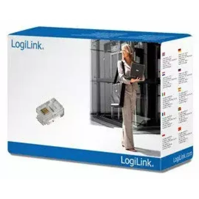 Conector macho RJ11 LogiLink MP0018 transparente