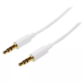 Cable de audio estéreo de 3,5 mm fino blanco StarTech.com 1m – conector macho a macho