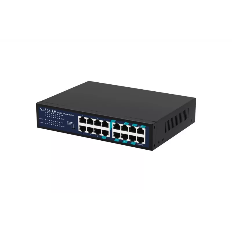 Switch no gestionado Lanview LVN-1U-16PORT-1G 16 puertos 1 Gbit/s Ethernet, montaje en rack 1U