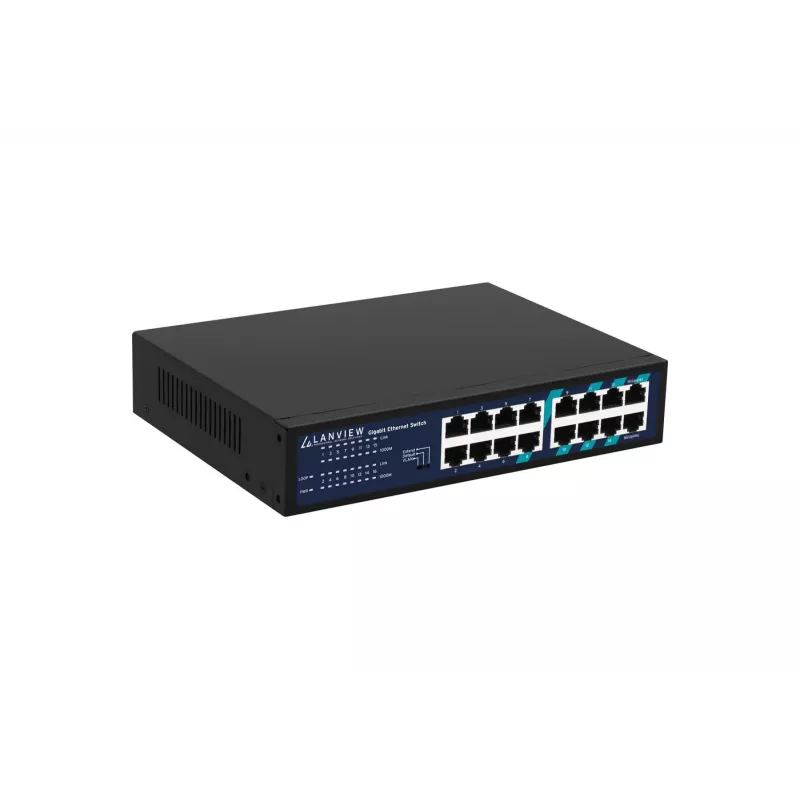Switch no gestionado Lanview LVN-1U-16PORT-1G 16 puertos 1 Gbit/s Ethernet, montaje en rack 1U