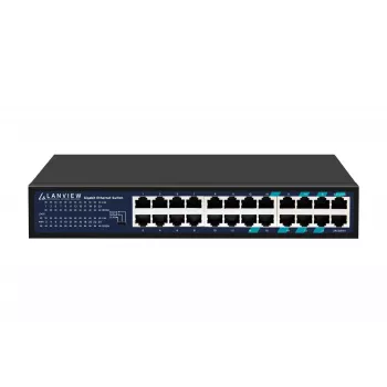 Switch no gestionado Lanview LVN-1U-24PORT-1G — 24 puertos Full Gigabit para rack