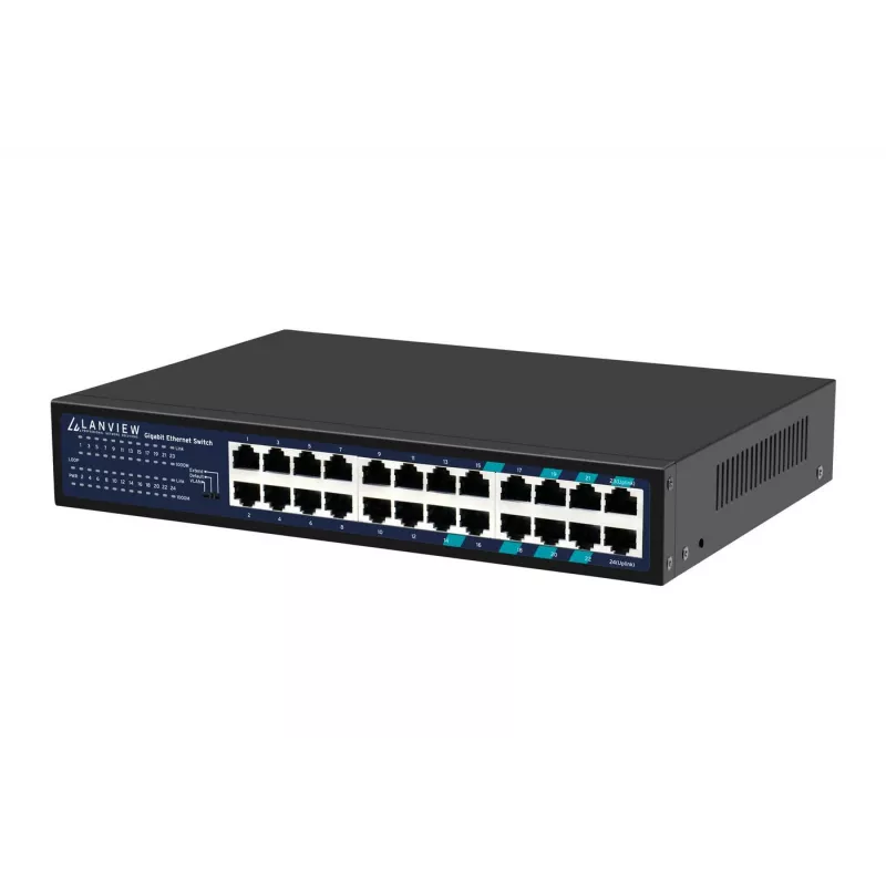 Switch no gestionado Lanview LVN-1U-24PORT-1G — 24 puertos Full Gigabit para rack