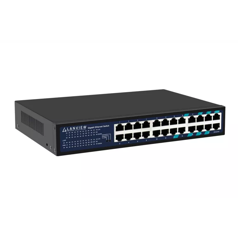 Switch no gestionado Lanview LVN-1U-24PORT-1G — 24 puertos Full Gigabit para rack