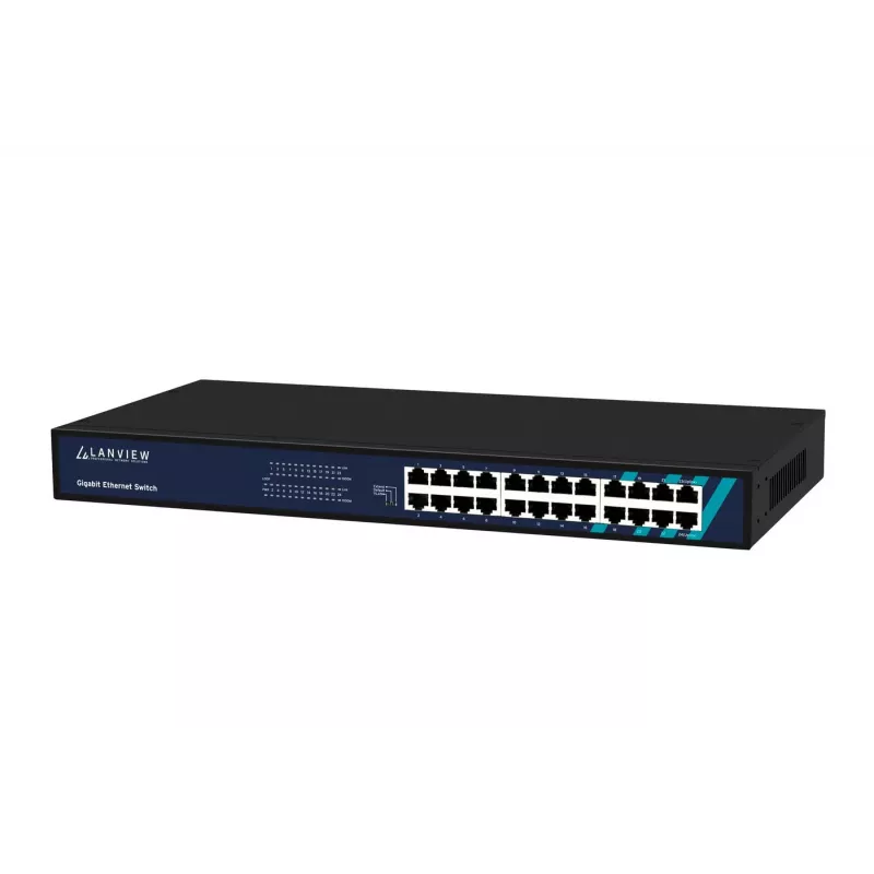 Switch no gestionado Lanview LVN-1UMOUNT-24PORT-1G switch Gigabit Ethernet de 24 puertos, montaje 1U