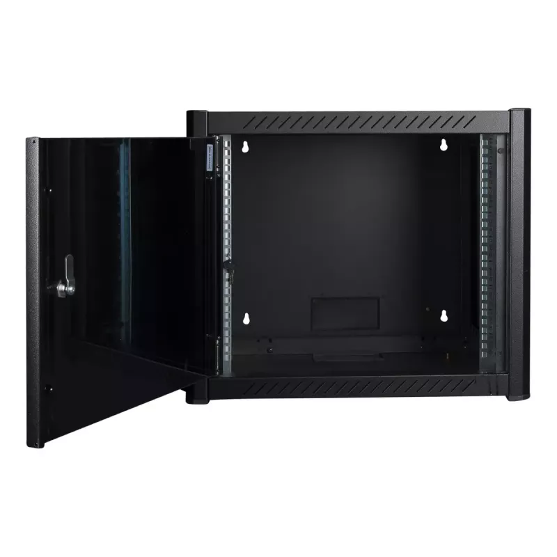Rack de pared LOGON RWP09U56BL 9U negro con cerradura de llave