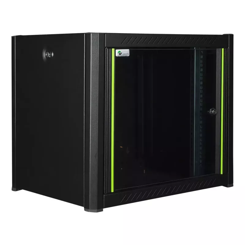 Rack de pared LOGON RWP09U56BL 9U negro con cerradura de llave