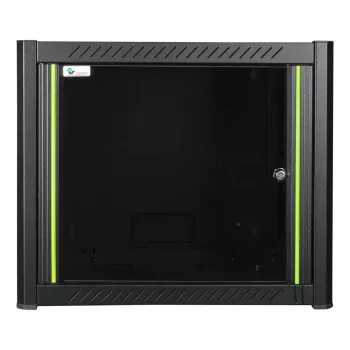 Rack de pared LOGON RWP09U56BL 9U negro con cerradura de llave