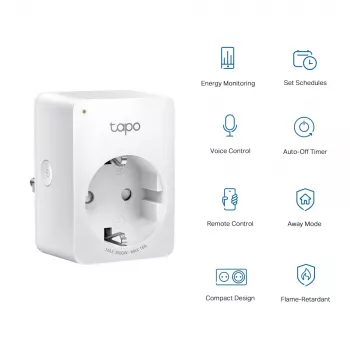 Enchufe inteligente Wi-Fi TP-Link Tapo Mini, medición del consumo energético