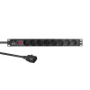 Regleta de alimentación para rack de 19 pulgadas Lanview 1U 10A, 8x Schuko (LVR-2MSCH-SCH-C13-8)