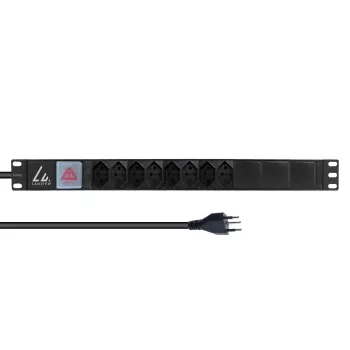 Regleta de enchufes para rack de 19 pulgadas Lanview 1U 10A, 8x suizo T13 (LVR-2MCH-SW-CH8)