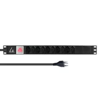 Regleta de enchufes para rack de 19 pulgadas Lanview 1U 10A, 10x suizo T13 (LVR-2MCH-SW-CH10)